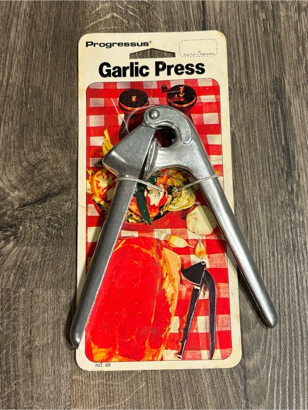 Vintage Progressus Garlic Press Silver Stainless Steel Crusher NEW NEVER USED